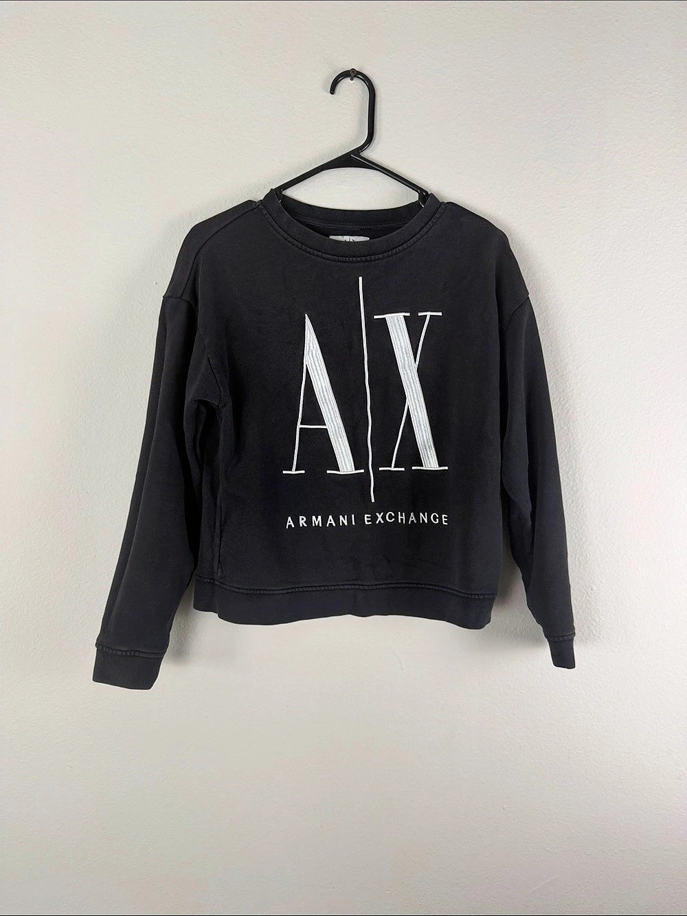 Armani Exchange AX Icon Period Sweatshirt Black Size Medium